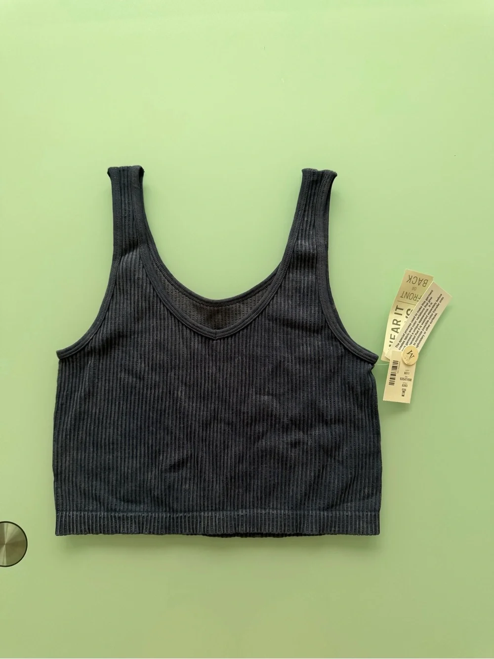 Aeropostale Navy Ribbed Scoop Crop Tank - Picture 2 of 2